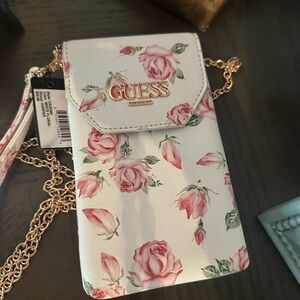 Guess crossbody phone case and wallet floral